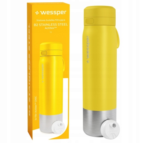 Butelka filtrująca stalowa bidon na wodę z filtrem WESSPER B2 ACTITEX 1l
