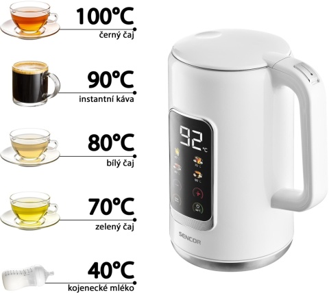 Czajnik elektryczny biały SENCOR SWK 0950 WH
