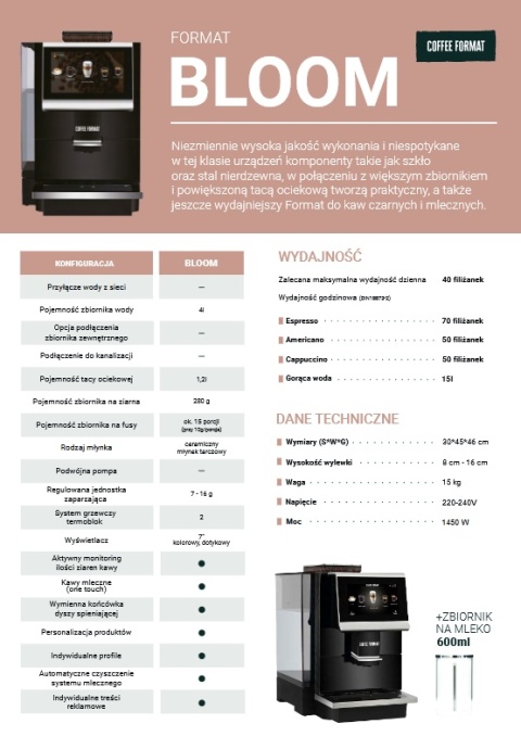 Coffee Format BLOOM Automatyczny ekspres do kawy