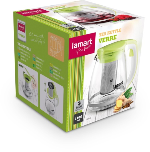 DZBANEK Z ZAPARZACZEM 1,1l Verre LT 7026 LAMART zielony