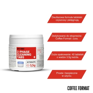 Tabletki do czyszczenia ekspresu 2-phase Cleaning TABS+ 40x3,5g Coffee Format