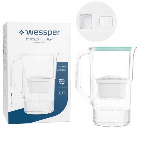 Dzbanek filtrujący D1 SOLID FutureFlow 3,3l WESSPER MIĘTOWY + WKŁAD