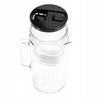 Dzbanek filtrujący wodę szklany Wessper Aquamax D2 z licznikiem 3 l Czarny