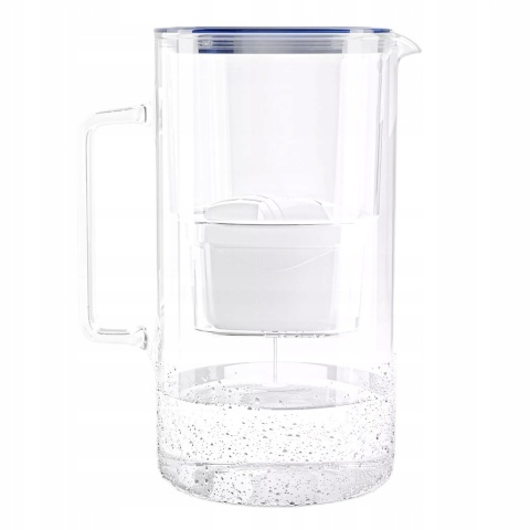 Dzbanek filtrujący wodę szklany Wessper Aquamax D2 z licznikiem 3 l Niebieski