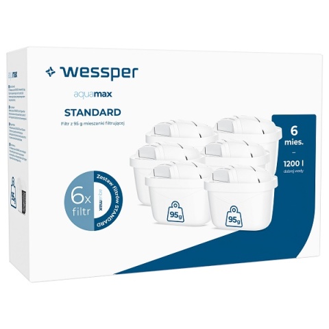 Filtr do wody Wessper aquamax STANDARD - 6 sztuk