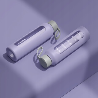 Szklana butelka na wodę 0,5l Lavender Wessper B1 Nowy Styl